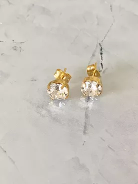 Boucles d’oreilles mariée cristal Swarovski 8 mm– Doré à l’or fin ou argent – Bijoux mariage  – Élégantes & raffinées