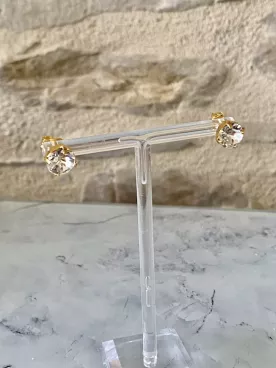 Boucles d’oreilles mariée cristal Swarovski 8 mm– Doré à l’or fin ou argent – Bijoux mariage  – Élégantes & raffinées