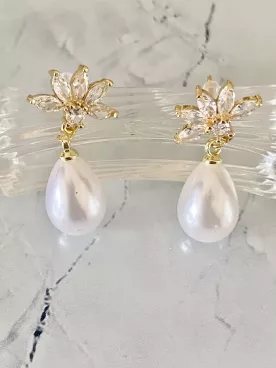 Boucles d'oreilles mariée Fleur de Grâce