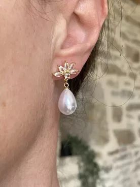 Boucles d'oreilles mariée Fleur de Grâce