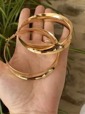 Grandes créoles dorées – Boucles d’oreilles élégantes et tendance pour mariage et soirée