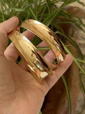 Grandes créoles dorées – Boucles d’oreilles élégantes et tendance pour mariage et soirée