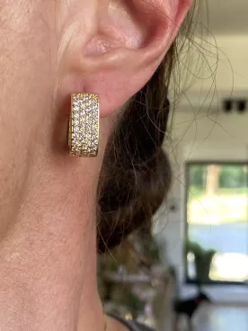 Boucles d’oreilles créoles dorées – Élégantes avec strass scintillants pour mariage et soirée