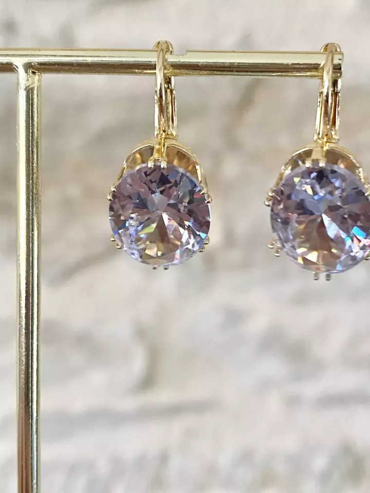 Boucles d’oreilles dormeuses – Élégantes avec gros cristal scintillant pour mariage et soirée Boucles d’oreilles dormeuses – Élégantes avec gros cristal scintillant pour mariage et soirée