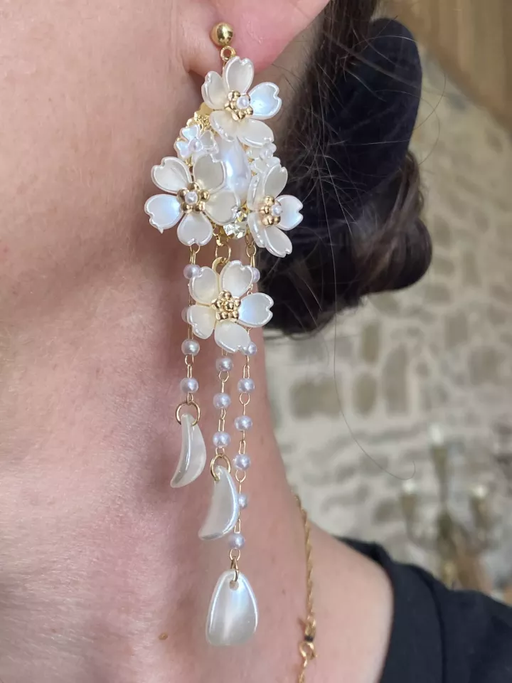 Boucles d'oreilles mariée Lénaé