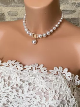 Collier motif deux D entrelacés – Élégant et raffiné pour mariée ou soirée