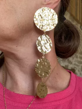 Boucles d’oreilles XXL métal martelé – Tendance soirée & mariage, cadeau femme