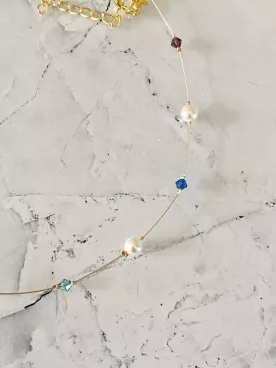 Collier mariage Palette arc-en-ciel – Perles nacrées & cristaux Swarovski, création sur mesure