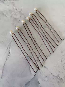 Perles Divines – Lot de 6 pics à cheveux mariage en perles de cristal nacrées