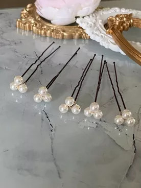 Perline – Lot de 5 Pics à Cheveux de Mariée en Perles Nacrées Swarovski