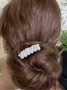Clarity – Peigne de mariée en perles nacrées & strass argentés