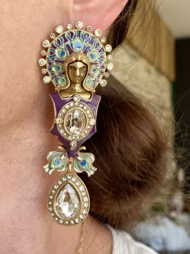 Isis – Boucles d’oreilles pendantes pharaon égyptien (ou indien), bijoux ethniques chic et raffinés pour femme