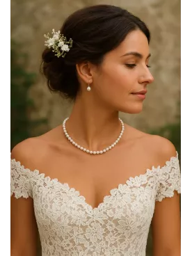 Clara - Collier Ras-du-Cou – Perles Nacrées Swarovski | Mariée | Style Classique ou Vintage