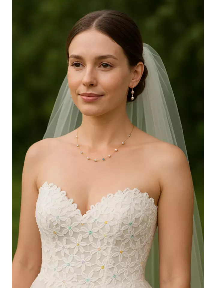 Collier mariage Palette arc-en-ciel – Perles nacrées & cristaux Swarovski, création sur mesure