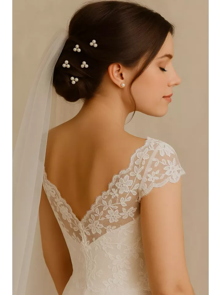 Perline – Lot de 5 Pics à Cheveux de Mariée en Perles Nacrées Swarovski