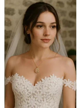 Perlaia – Collier de Mariage Pendentif Goutte en Perles & Cristaux sur Chaîne Dorée