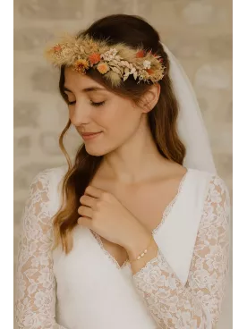Sirius – Bracelet de mariée doré minimaliste avec véritables perles d’eau douce et perles nacrées Swarovski