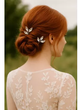 Éclats Cristallins – Lot de 2 pics à cheveux mariage en cristal Swarovski, strass bohème pour mariée