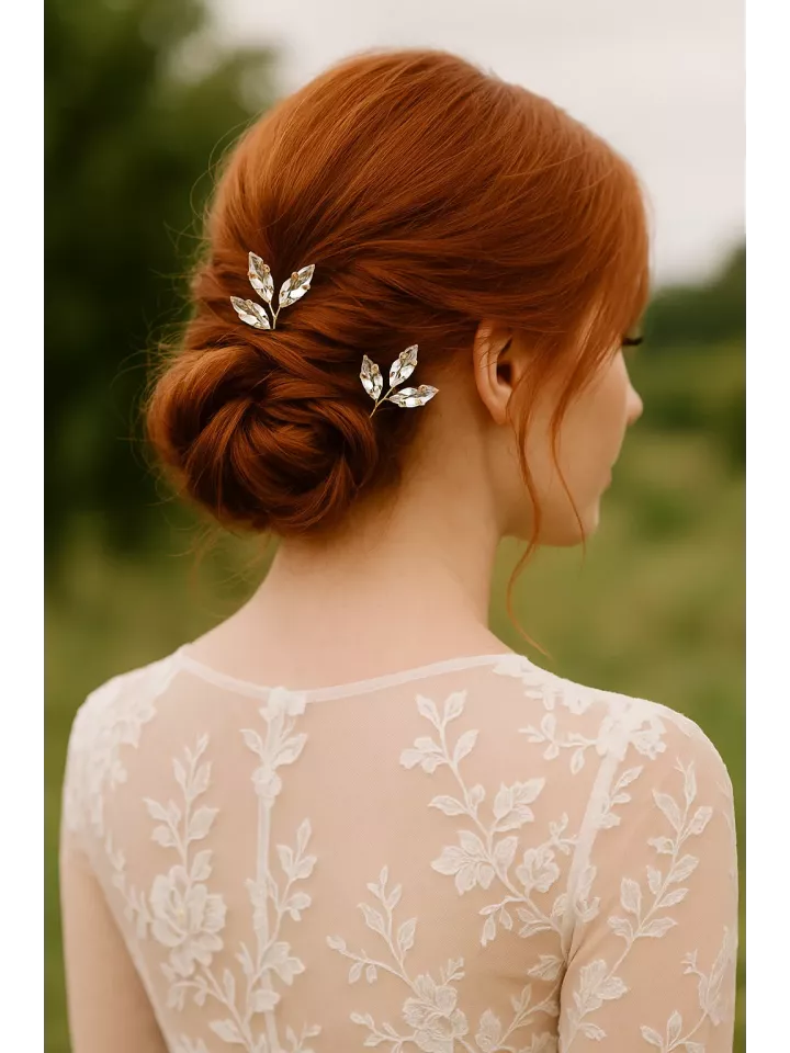 Éclats Cristallins – Lot de 2 pics à cheveux mariage en cristal Swarovski, strass bohème pour mariée