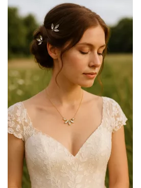 Éclats Cristallins – Collier mariage en cristal Swarovski, 5 navettes serties, bijou bohème pour mariée