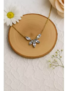 Éclats Cristallins – Collier mariage en cristal Swarovski, 5 navettes serties, bijou bohème pour mariée