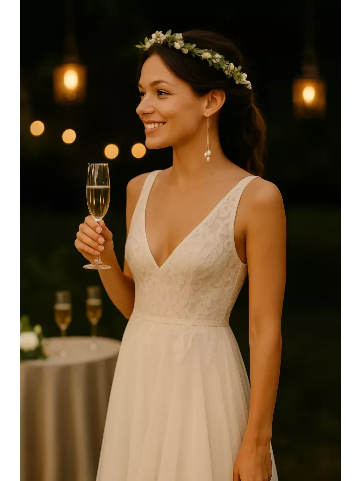 Sirius – Boucles d’oreilles de mariée dorées, minimalistes, avec véritables perles d’eau douce et perle nacrée Swarovski