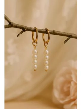 Coralée– Boucles d’oreilles créoles bohèmes en perles naturelles