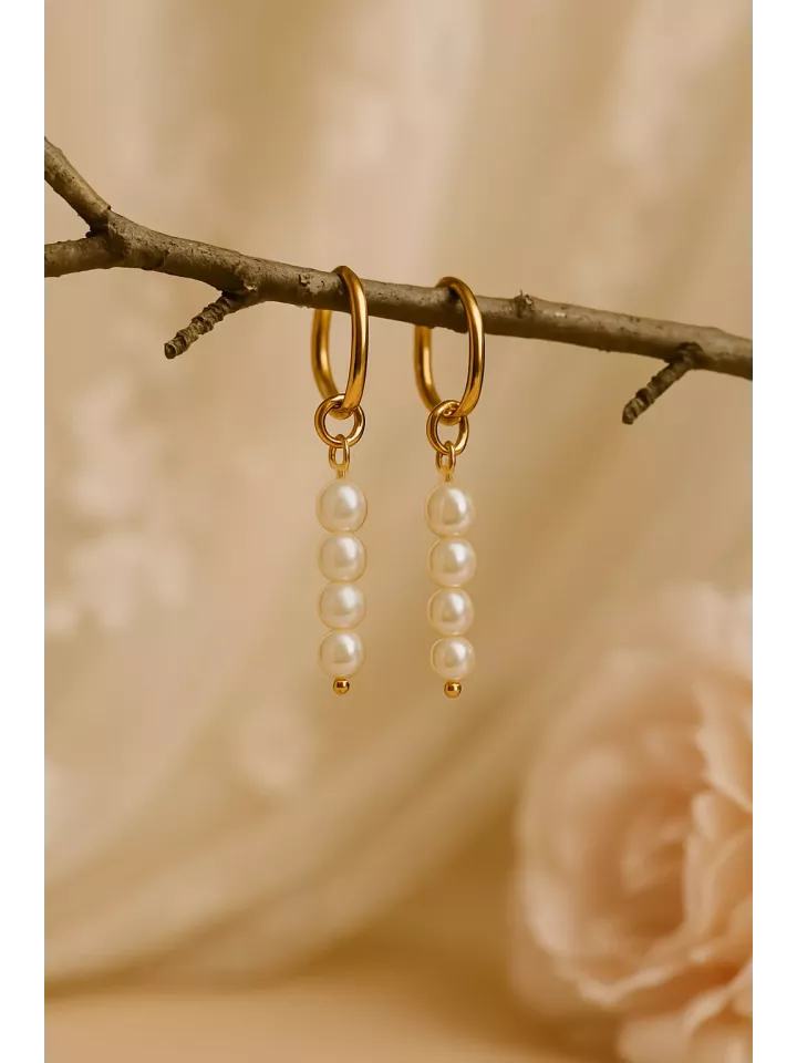 Coralée– Boucles d’oreilles créoles bohèmes en perles naturelles Coralée– Boucles d’oreilles créoles bohèmes en perles naturelles