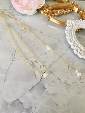 Élégia – Collier de dos nu de mariée avec perle Swarovski & cristal