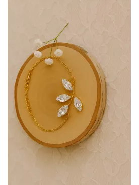 Éclats Cristallins – Bracelet  mariage en cristal Swarovski, 4 navettes serties, bijou bohème pour mariée