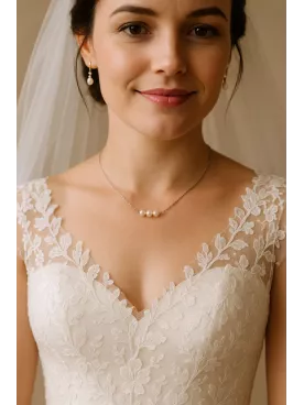 Yggdrasil– Collier de mariée ras de cou avec perle Swarovski, bijou fin et chic pour mariage