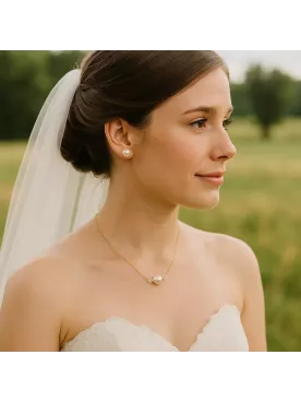 Essenza– Collier de mariée ras de cou avec perle Swarovski, bijou fin et chic pour mariage