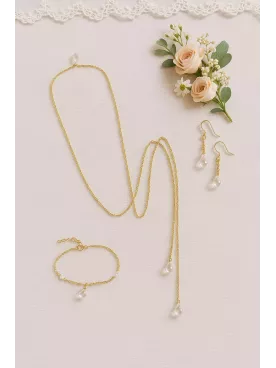 Aquarelle – Collier mariage délicat pour robe dos nu, perle goutte Swarovski