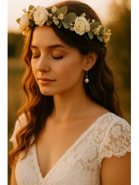 Élégie – Boucles d’oreilles de mariée perle baroque dorée, bijou bohème chic fait main