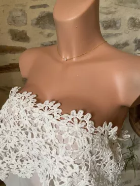 Éclat – Collier de dos mariage doré et perles nacrées, bijou délicat pour robe dos nu