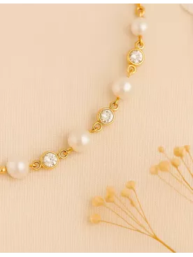 Brume — Headband de mariée Bijou de tête doré mariage, perles et cristaux raffinés