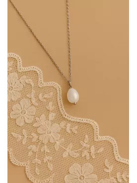 Goutte  – Collier raffiné pour mariée, chaîne fine et perles nacrées