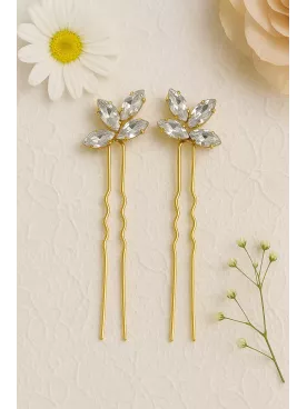 Éclats Cristallins – Lot de 2 pics à cheveux mariage en cristal Swarovski, strass bohème pour mariée