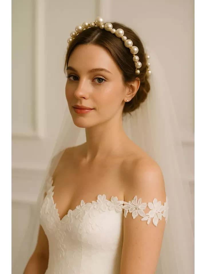Vosges – Serre-tête de Mariée en Perles Nacrées Swarovski, Élégance et Raffinement Vosges – Serre-tête de Mariée en Perles Nacrées Swarovski, Élégance et Raffinement