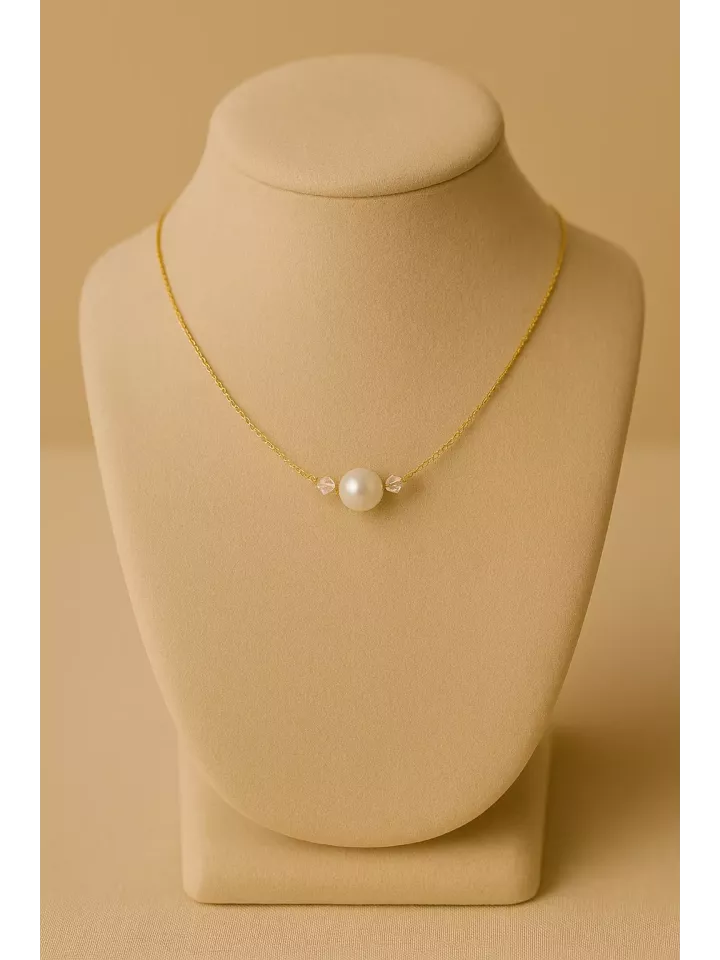 Essenza– Collier de mariée ras de cou avec perle Swarovski, bijou fin et chic pour mariage