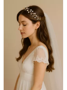 Tronçais- Vigne de cheveux Ornement coiffure mariée  — Éclat naturel et raffinement bohème
