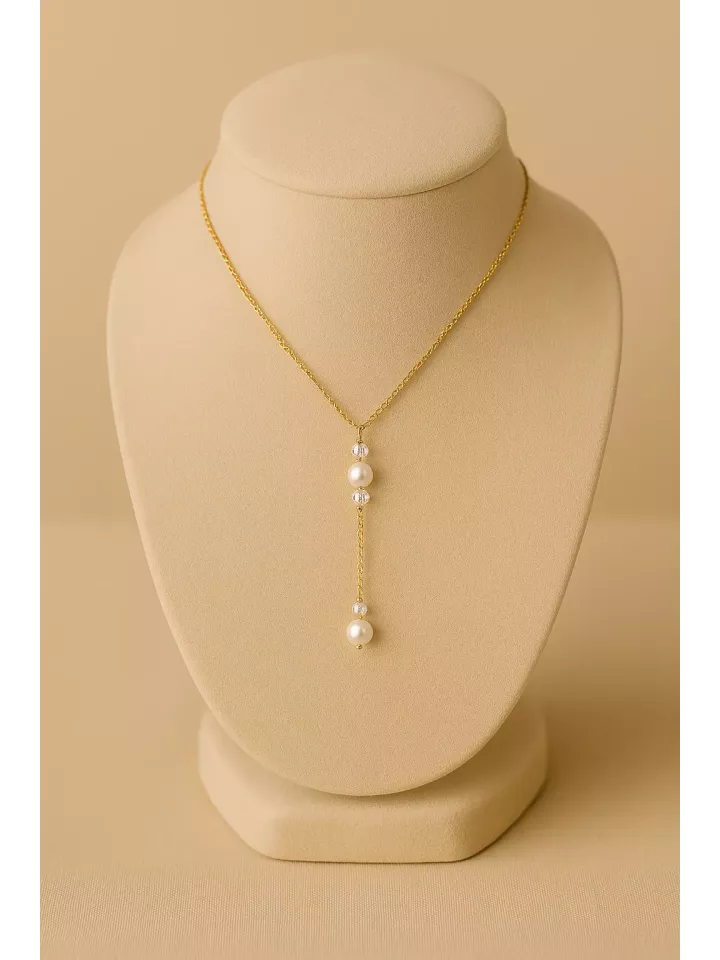 Velours – Collier de mariage délicat avec perles et éclat Swarovski Mariage décolleté V Velours – Collier de mariage délicat avec perles et éclat Swarovski Mariage décolleté V