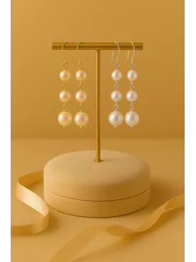 Sourcea– Boucles d’oreilles mariée tombantes nacrées en perles Swarovski, élégantes et raffinées