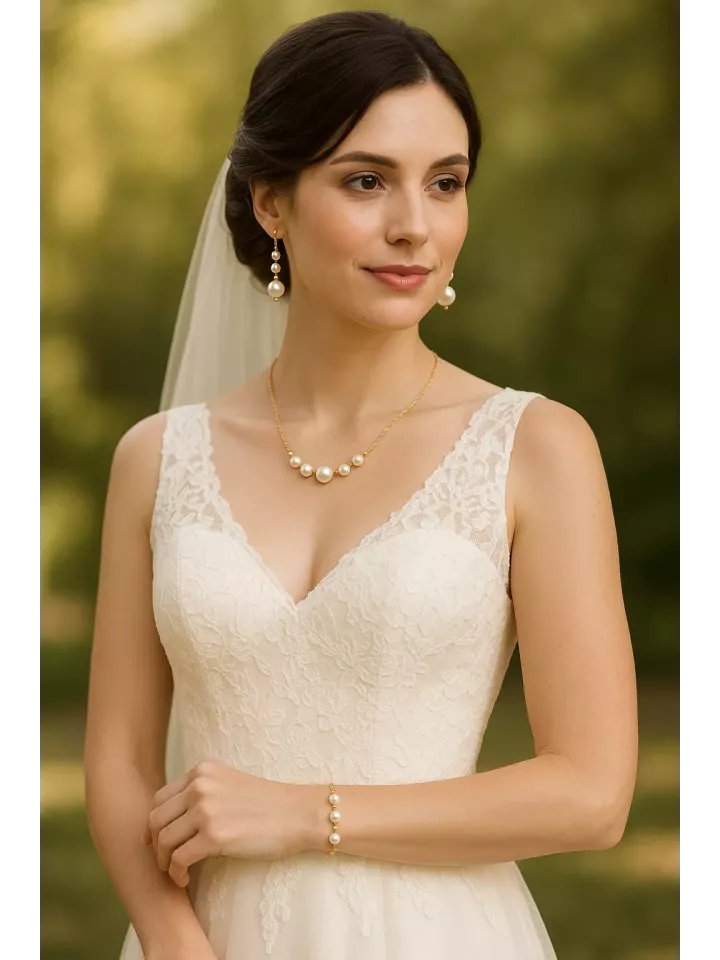 Sourcea – Collier de mariée en perles nacrées Swarovski Sourcea – Collier de mariée en perles nacrées Swarovski