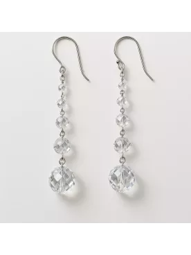Écume – Boucles d’oreilles de mariée longues en perles de cristal Swarovski