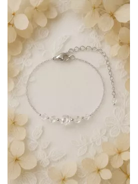 Sourcea – Bracelet de mariée  élégant en perles Swarovski et acier inoxydable doré