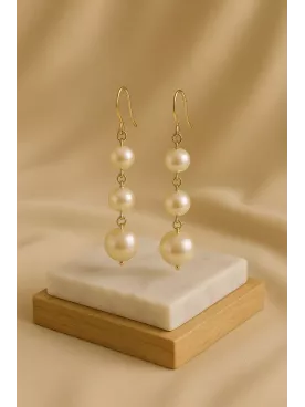Sourcea– Boucles d’oreilles mariée tombantes nacrées en perles Swarovski, élégantes et raffinées