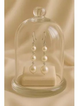 Sourcea– Boucles d’oreilles mariée tombantes nacrées en perles Swarovski, élégantes et raffinées