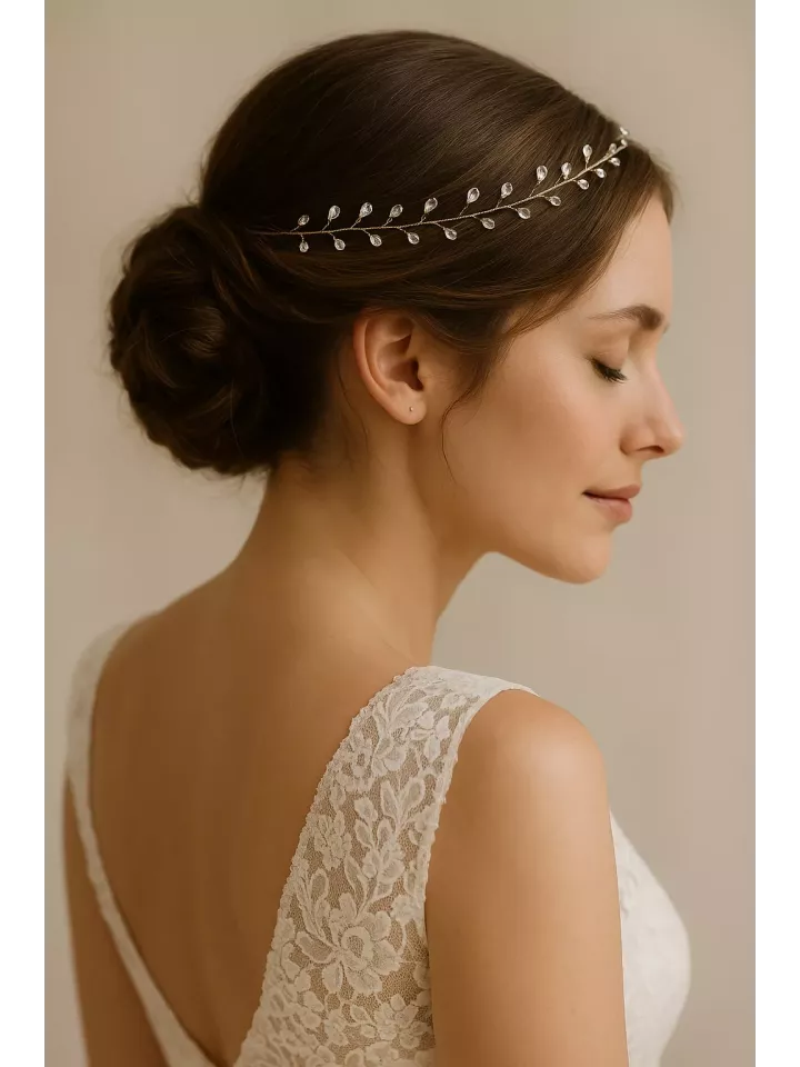 Andaman- Vigne de cheveux Ornement coiffure mariée — Éclat naturel et raffinement bohème Andaman- Vigne de cheveux Ornement coiffure mariée — Éclat naturel et raffinement bohème