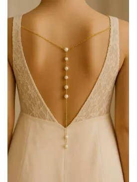 Caraïbes– bijou de dos pour mariée, à coudre, orné de perles nacrées Swarovski